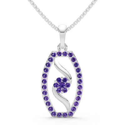 Amethyst Lozenge Florette Wreath Radiance Pendant