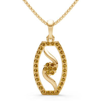 Citrine Lozenge Florette Wreath Radiance Pendant