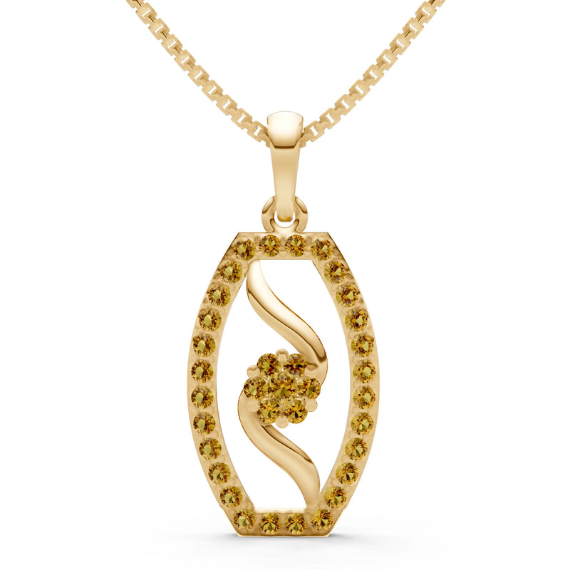 Citrine Lozenge Florette Wreath Radiance Pendant
