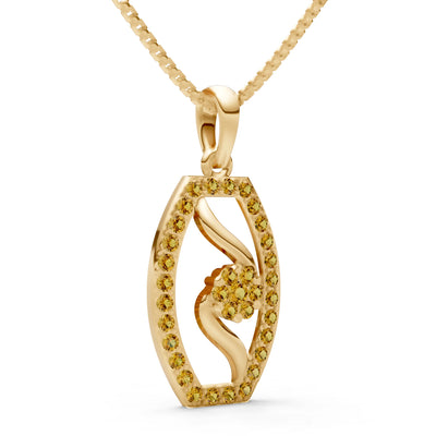 Citrine Lozenge Florette Wreath Radiance Pendant