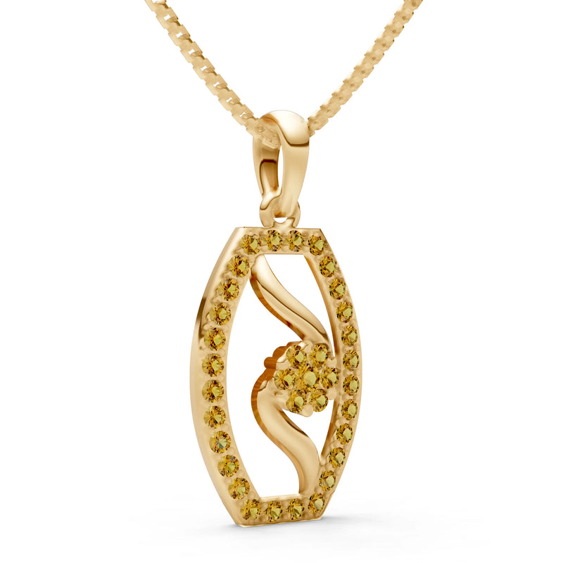 Citrine Lozenge Florette Wreath Radiance Pendant