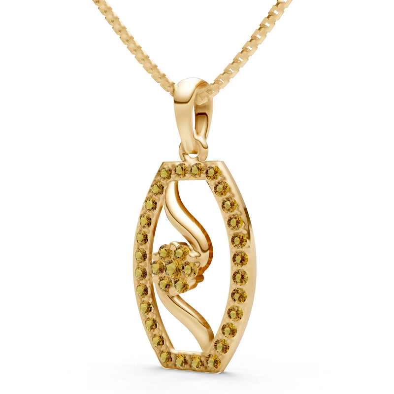 Citrine Lozenge Florette Wreath Radiance Pendant