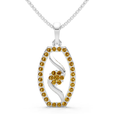 Citrine Lozenge Florette Wreath Radiance Pendant
