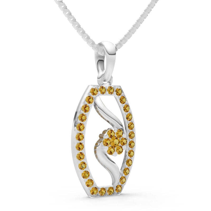 Citrine Lozenge Florette Wreath Radiance Pendant