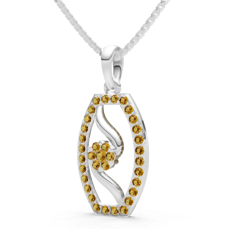 Citrine Lozenge Florette Wreath Radiance Pendant