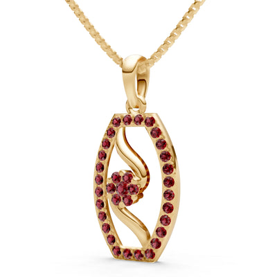 Garnet Lozenge Florette Wreath Radiance Pendant