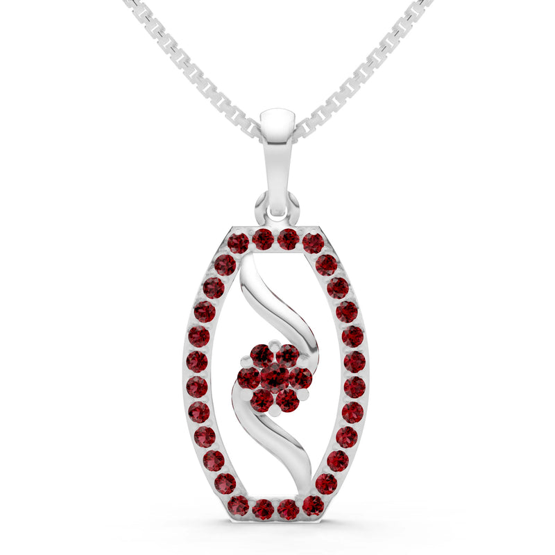 Garnet Lozenge Florette Wreath Radiance Pendant