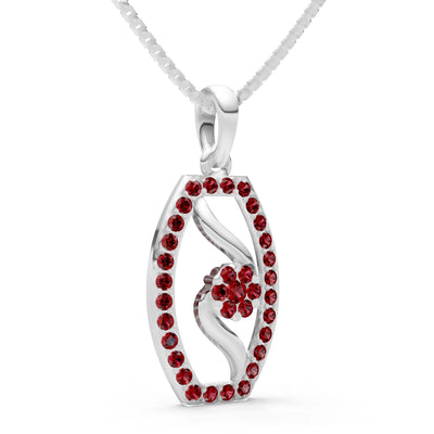 Garnet Lozenge Florette Wreath Radiance Pendant