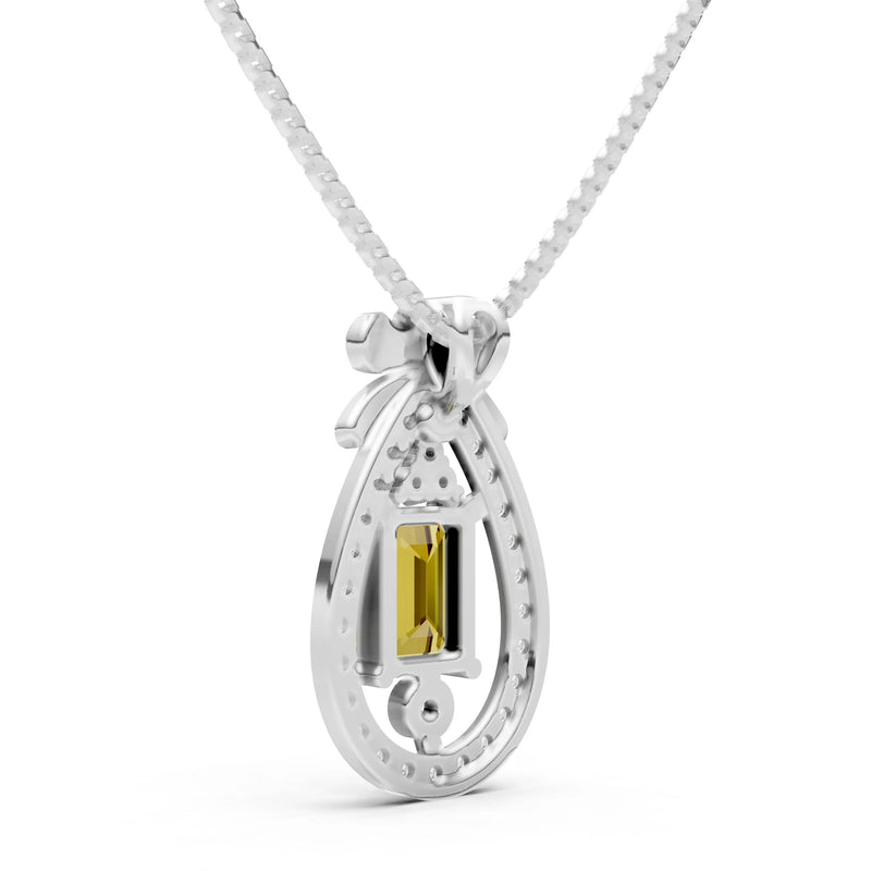 Citrine Profound Depth Ribbon Bow Pendant