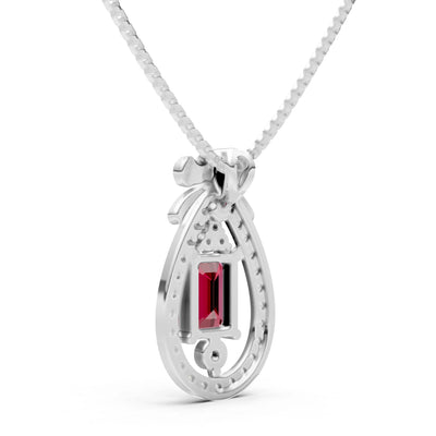 Garnet Profound Depth Ribbon Bow Pendant