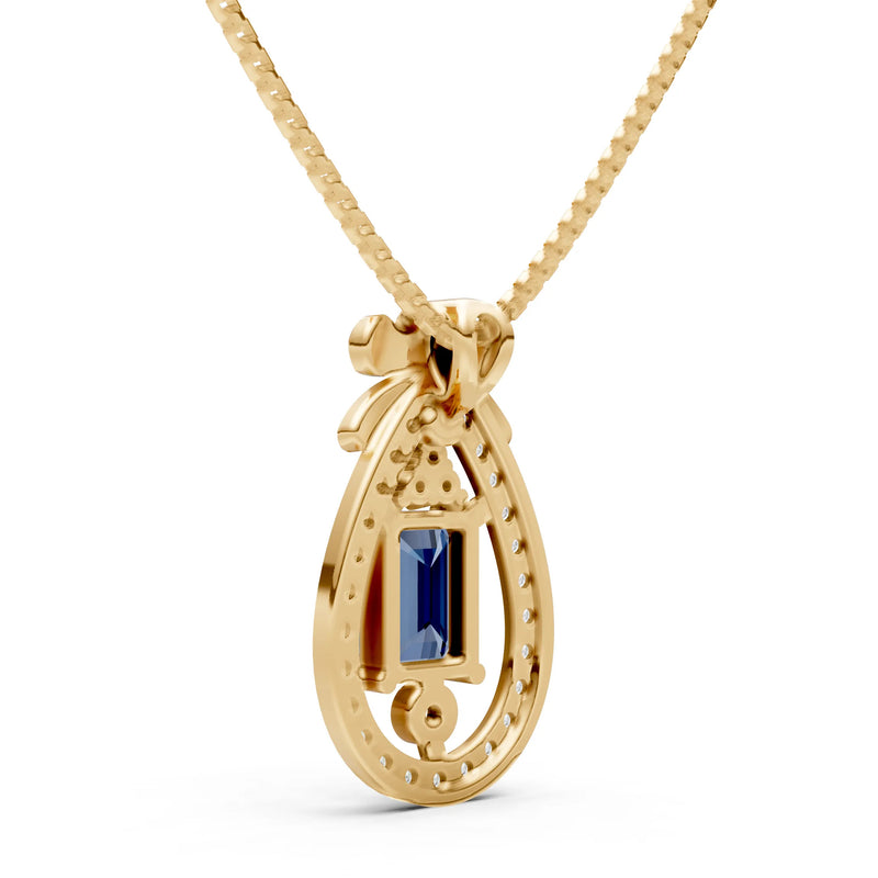 London Blue Topaz Profound Depth Ribbon Bow Pendant