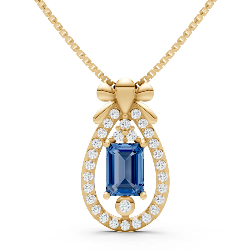London Blue Topaz Profound Depth Ribbon Bow Pendant