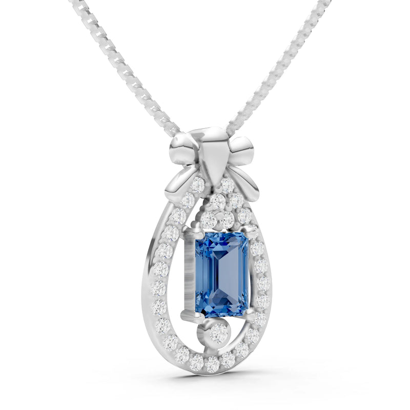 London Blue Topaz Profound Depth Ribbon Bow Pendant