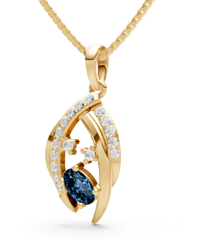 Marquise Sweep Cradled Lustre Pendant