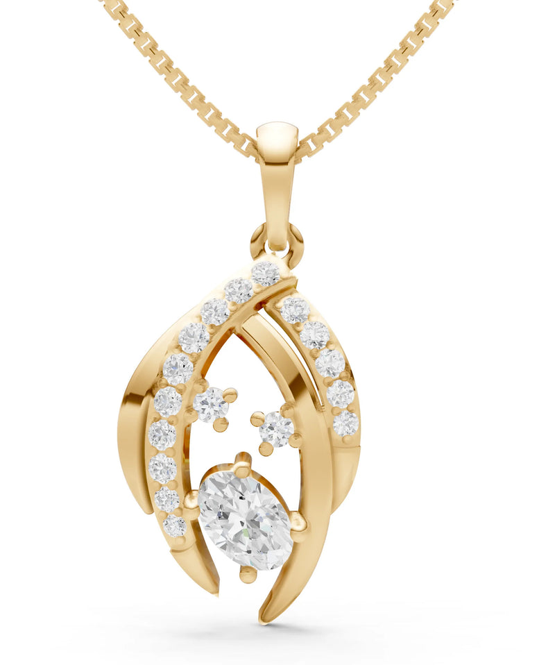 Marquise Sweep Cradled Lustre Pendant