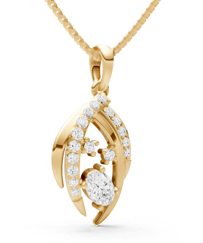 Marquise Sweep Cradled Lustre Pendant