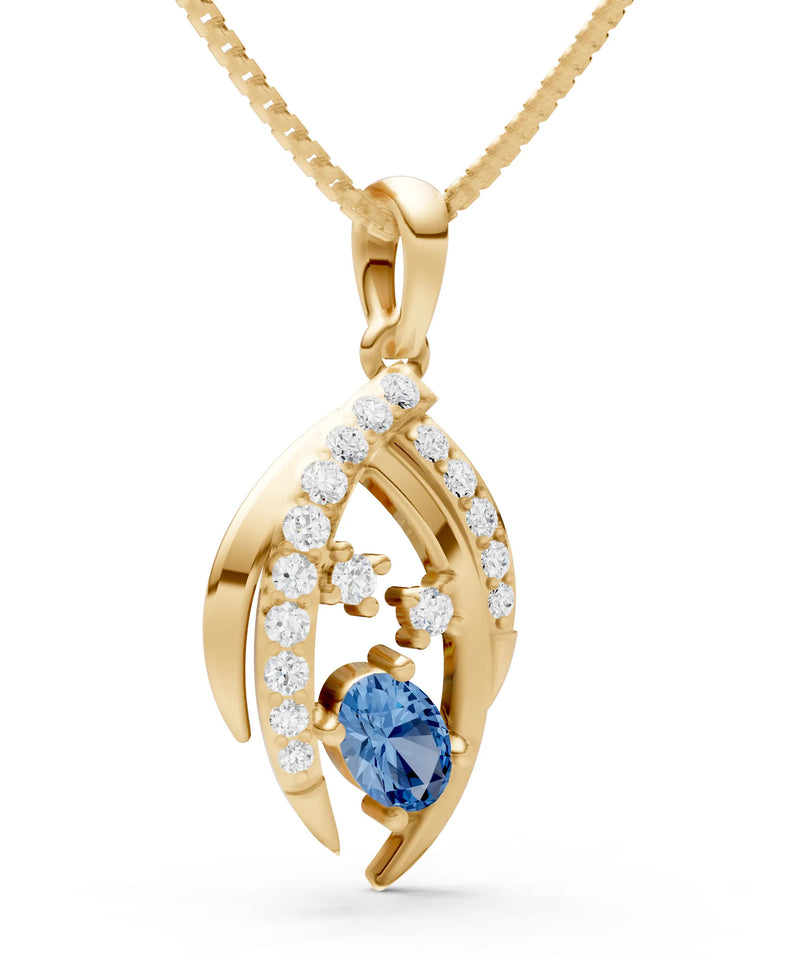London Blue Topaz Marquise Sweep Cradled Lustre Pendant