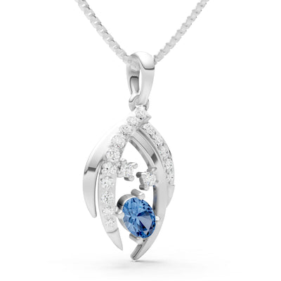 London Blue Topaz Marquise Sweep Cradled Lustre Pendant