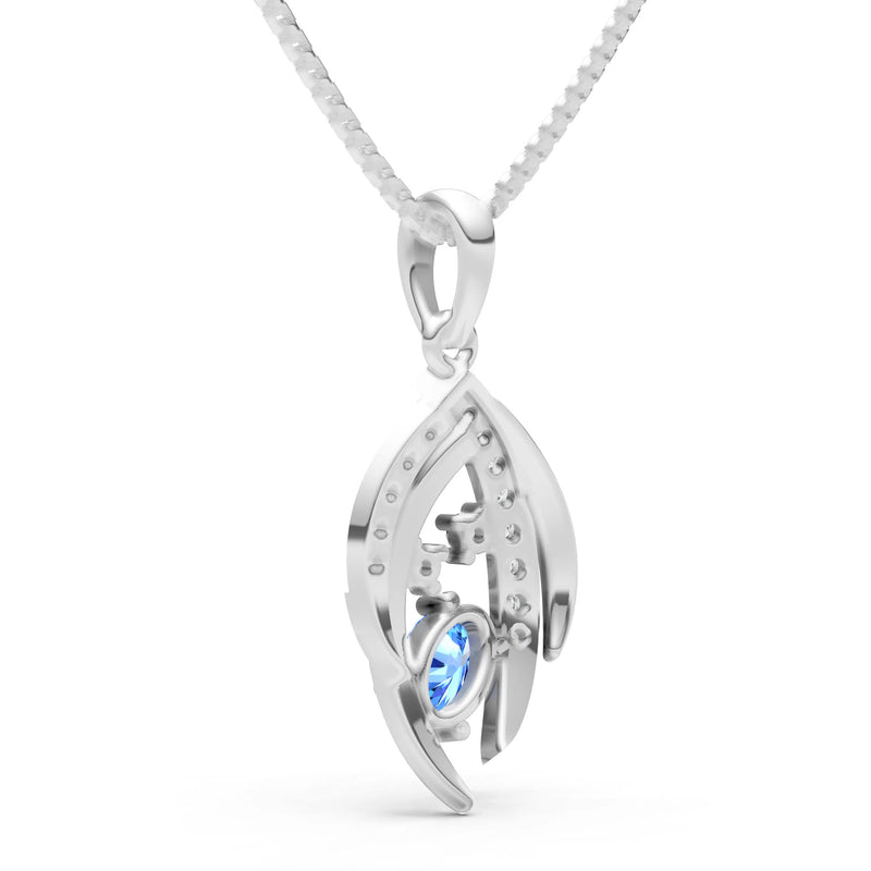 Swiss Blue Topaz Marquise Sweep Cradled Lustre Pendant