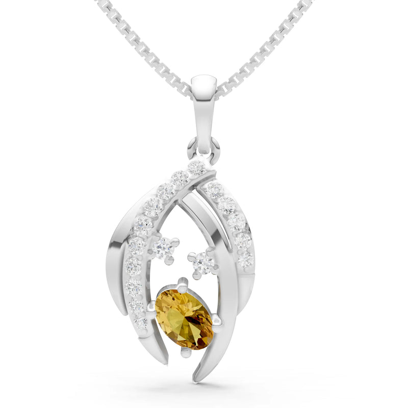 Citrine Marquise Sweep Cradled Lustre Pendant