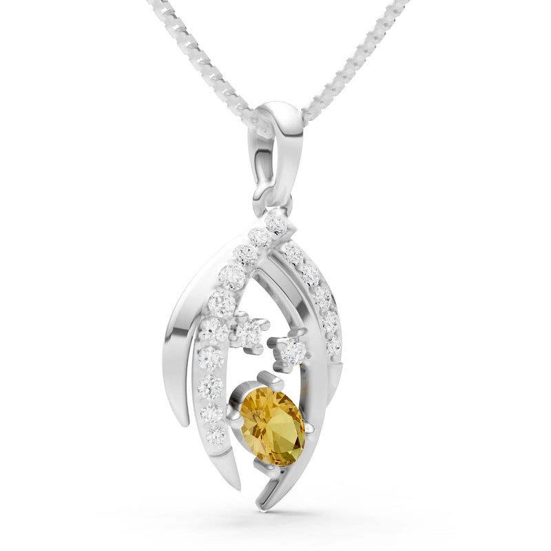 Citrine Marquise Sweep Cradled Lustre Pendant