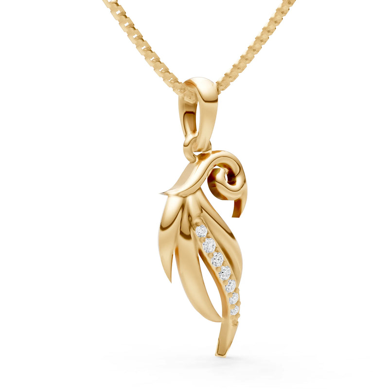 Plume Quilted Line Gleam Pendant