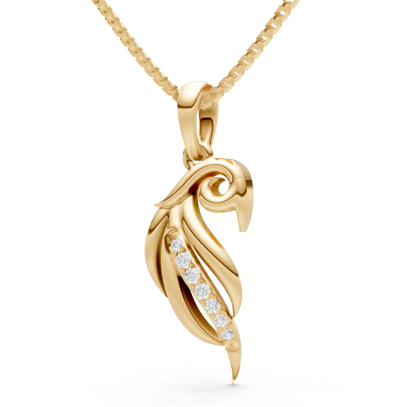 Plume Quilted Line Gleam Pendant