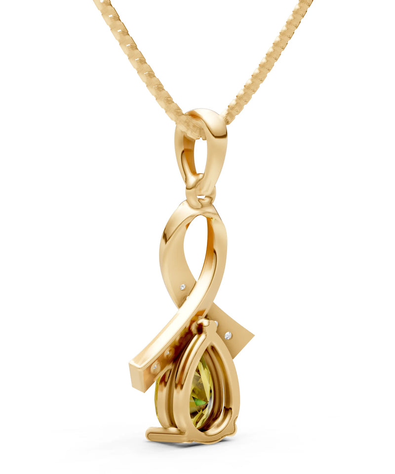 Citrine Drop Swath Accentuate Pendant