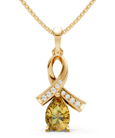 Citrine Drop Swath Accentuate Pendant