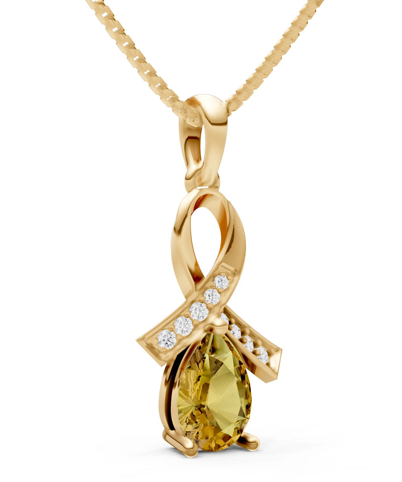 Citrine Drop Swath Accentuate Pendant