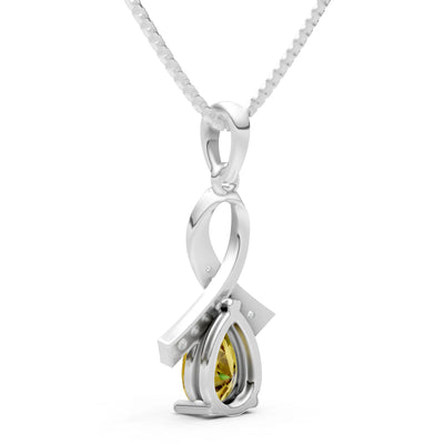 Citrine Drop Swath Accentuate Pendant