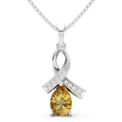 Citrine Drop Swath Accentuate Pendant