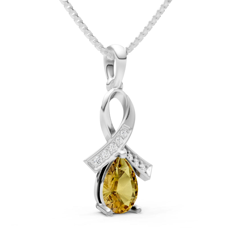 Citrine Drop Swath Accentuate Pendant