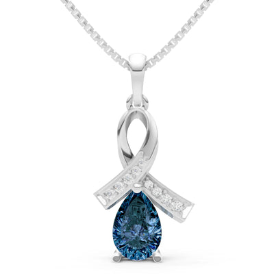 Alexandrite Drop Swath Accentuate Pendant