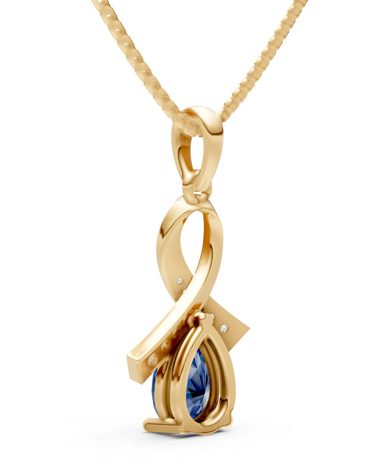 Blue Sapphire Drop Pendant