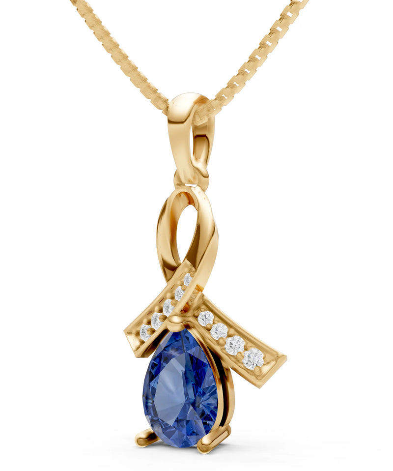 Blue Sapphire Drop Pendant