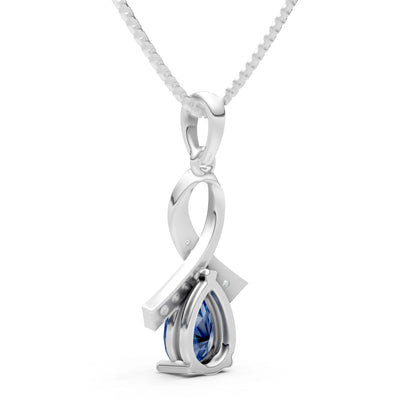 Blue Sapphire Drop Pendant