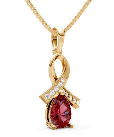 Garnet Drop Swath Accentuate Pendant