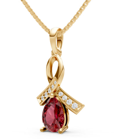 Garnet Drop Swath Accentuate Pendant