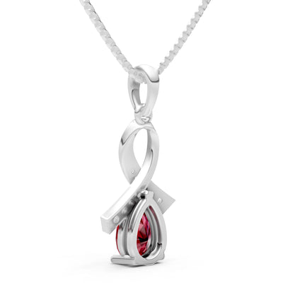 Garnet Drop Swath Accentuate Pendant