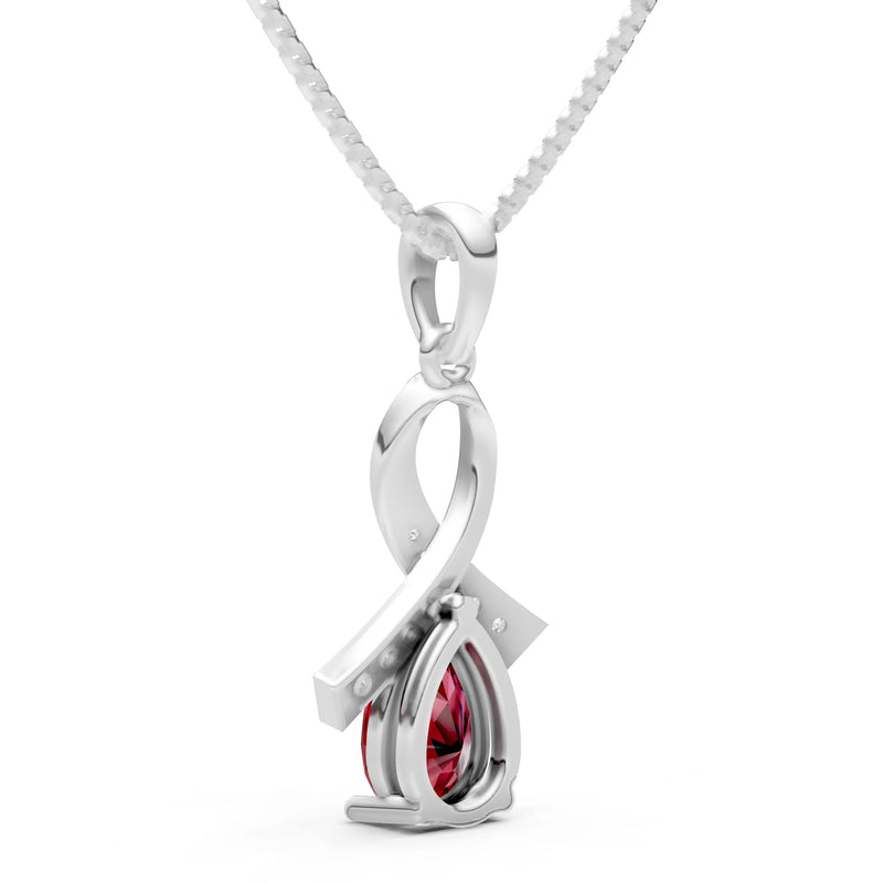 Garnet Drop Swath Accentuate Pendant