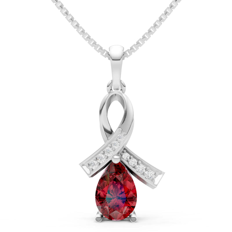 Garnet Drop Swath Accentuate Pendant