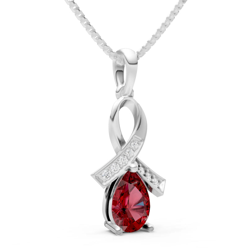 Garnet Drop Swath Accentuate Pendant