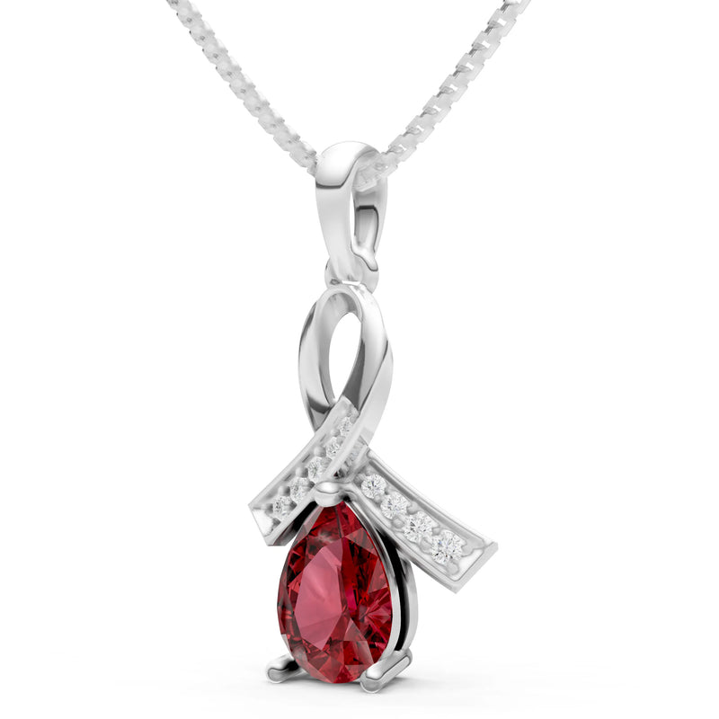 Garnet Drop Swath Accentuate Pendant