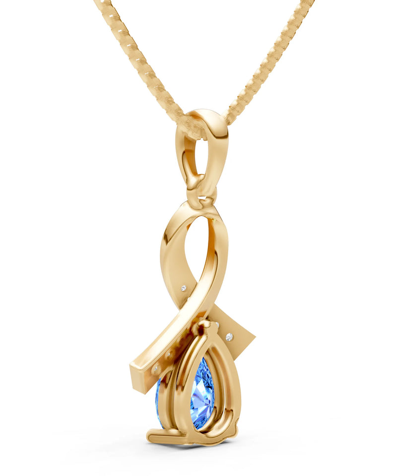 Swiss Blue Topaz Drop Pendant
