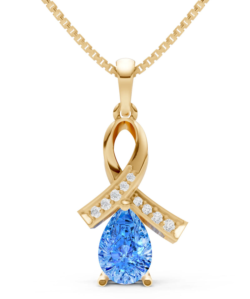 Swiss Blue Topaz Drop Pendant