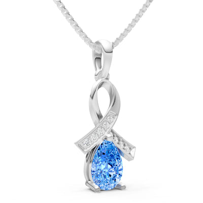 Swiss Blue Topaz Drop Pendant
