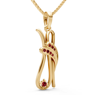 Garnet Abstract Form Embrace Shimmer Pendant