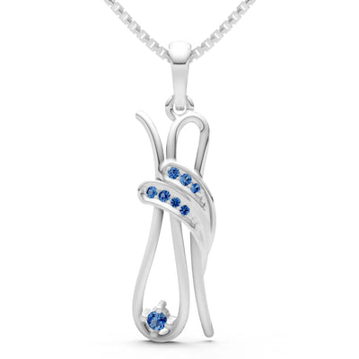 London Blue Topaz Abstract Form Embrace Shimmer Pendant