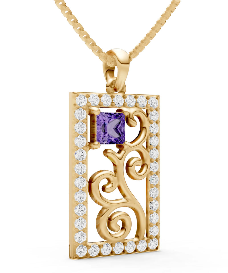 Trellis Pattern Inset Luster Pendant